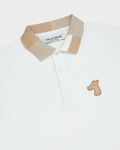 CONTRAST COLLAR POLO SHIRT WITH LOGO EMBROIDERED