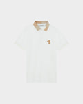 CONTRAST COLLAR POLO SHIRT WITH LOGO EMBROIDERED