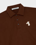 DOUBLE LAYERED LONG-SLEEVE POLO SHIRT WITH LOGO EMBROIDERED