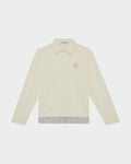 DOUBLE LAYERED LONG-SLEEVE POLO SHIRT WITH LOGO EMBROIDERED