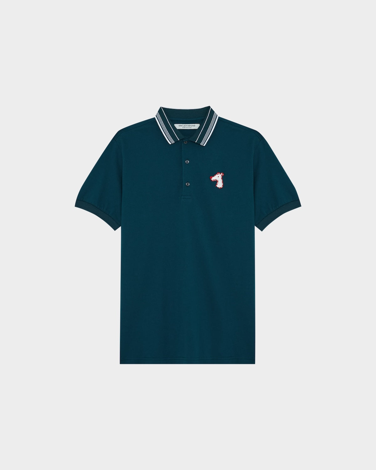 HAPPY HO HOUND STRIPRED COLLAR  POLO SHIRT