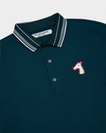 HAPPY HO HOUND STRIPRED COLLAR  POLO SHIRT
