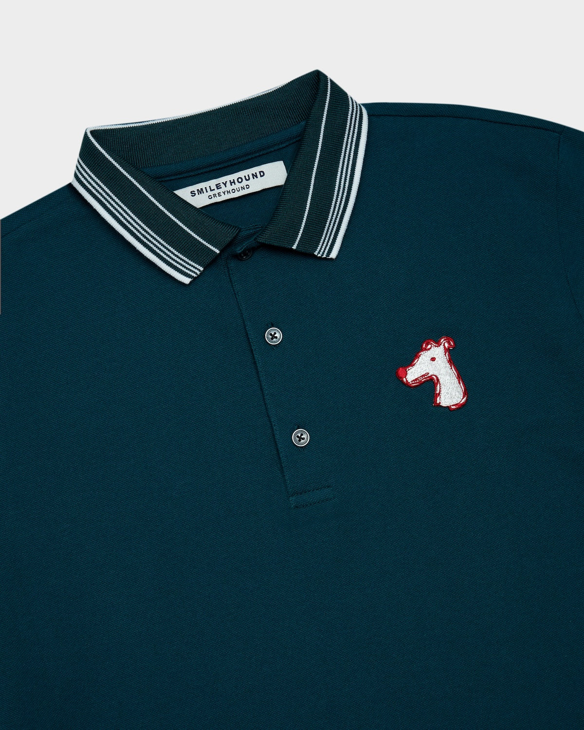 HAPPY HO HOUND STRIPRED COLLAR  POLO SHIRT