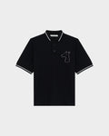 STRIP DETAILED POLO SHIRT WITH LOGO EMBROIDERED