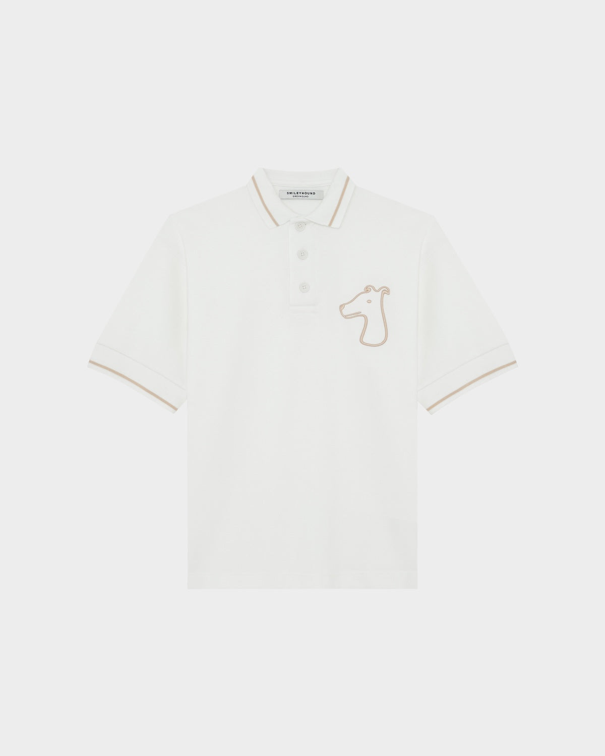 STRIP DETAILED POLO SHIRT WITH LOGO EMBROIDERED