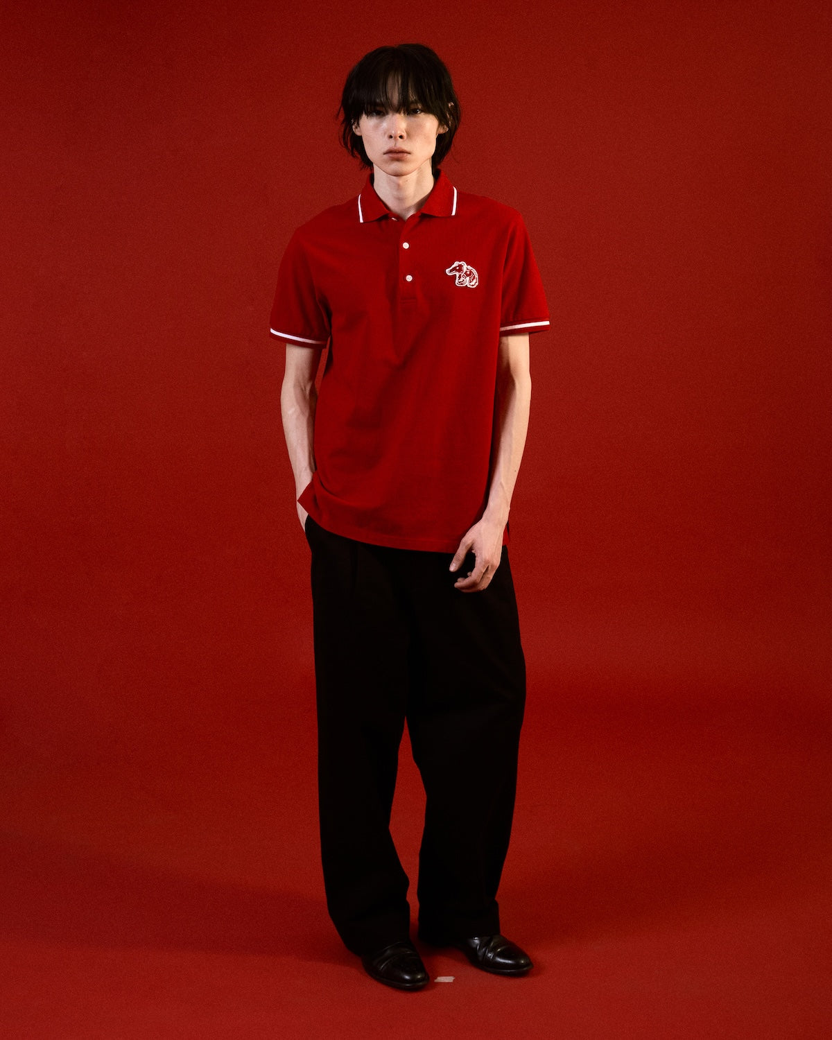 PIQUE POLO SHIRT WITH LOGO EMBROIDERED