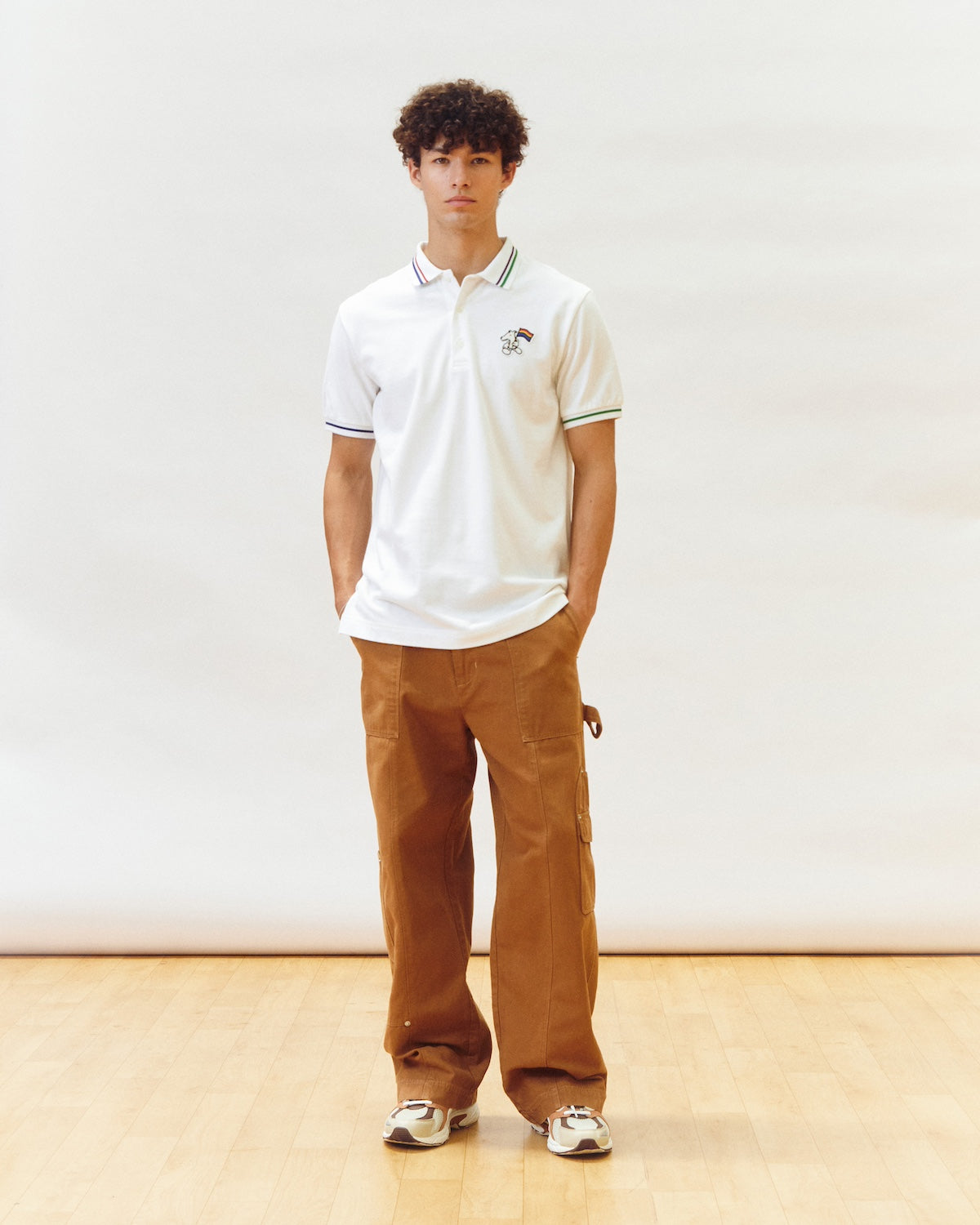STRIPE COLLAR POLO SHIRT WITH LOGO EMBROIDERED – HOUND FOR ALL EDITION