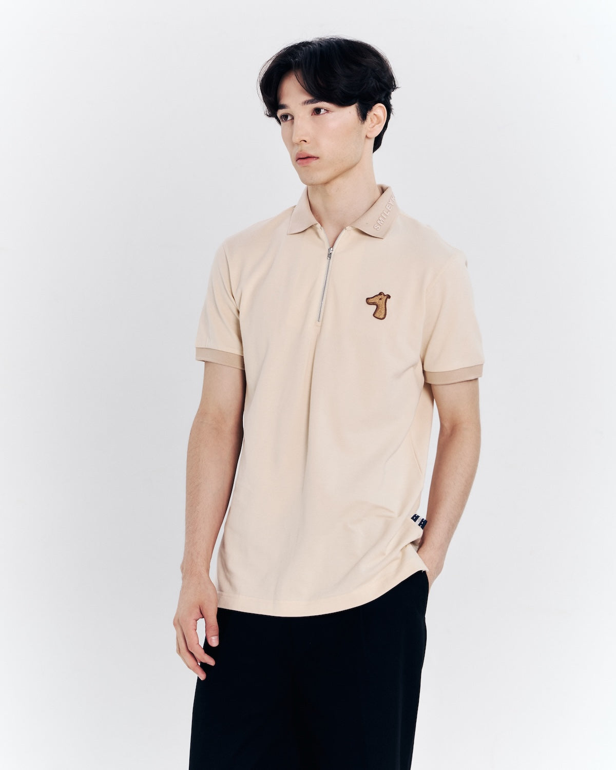 ZIP POLO SHIRT WITH LOGO EMBROIDERED – SMILEYHOUND BY GREYHOUND