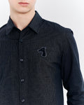 POPLIN SLIM SHIRT WITH LOGO EMBROIDERED