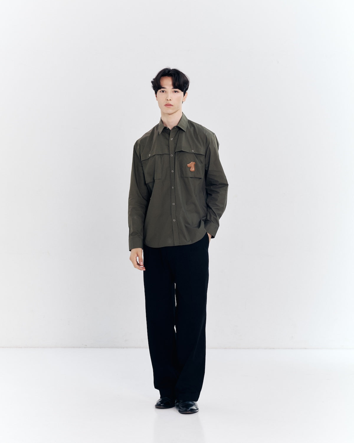 REGULAR NYLON SHIRT WITH SMILEYHOUND LOGO