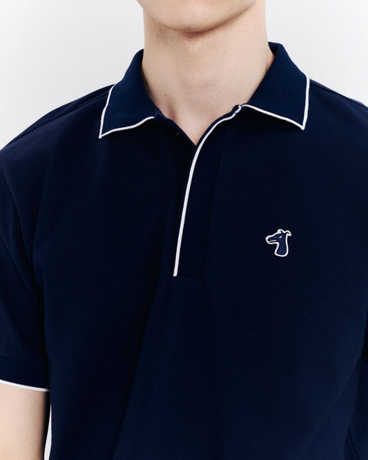 ZIP POLO SHIRT WITH LOGO EMBROIDERED