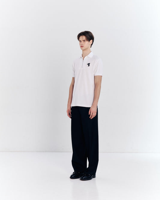 ZIP POLO SHIRT WITH LOGO EMBROIDERED