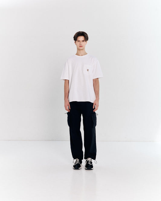 POCKET T-SHIRT WITH LOGO EMBROIDERED