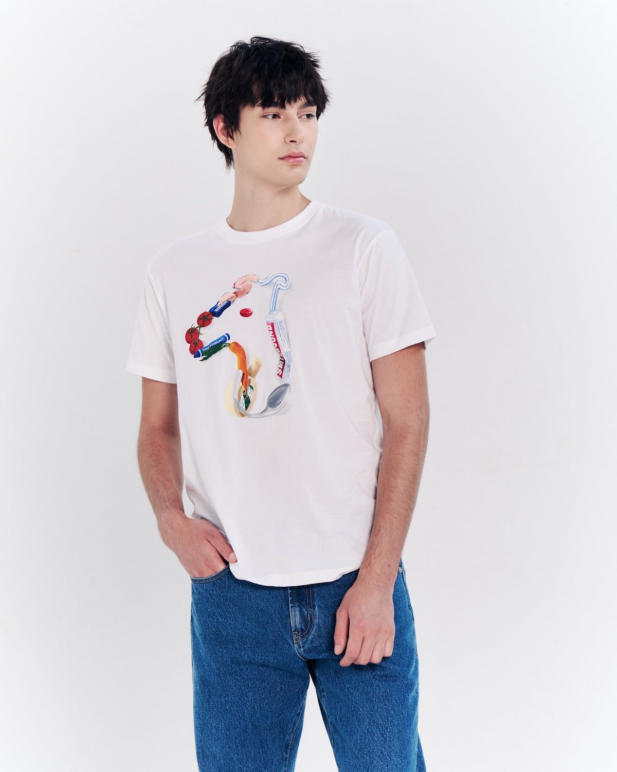 CLASSIC FIT T-SHIRT WITH LOGO GRAPHIC PRINT