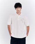 STRIP DETAILED POLO SHIRT WITH LOGO EMBROIDERED