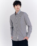 POPLIN SLIM SHIRT WITH LOGO EMBROIDERED