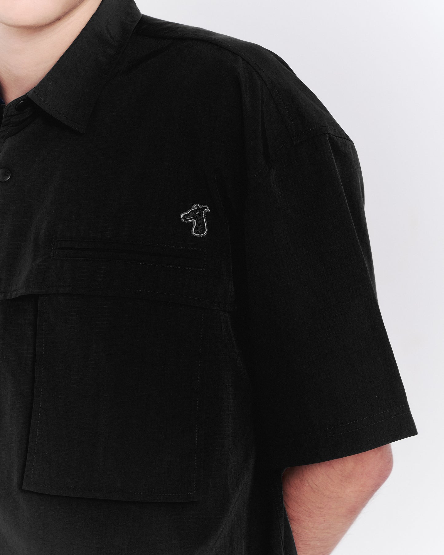 BOXY-FIT SHIRT WITH LOGO EMBROIDERED