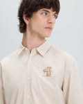 SPECIAL COTTON REGULAR SHIRT WITH LOGO EMBROIDERED