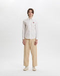 POPLIN SLIM SHIRT WITH LOGO EMBROIDERED