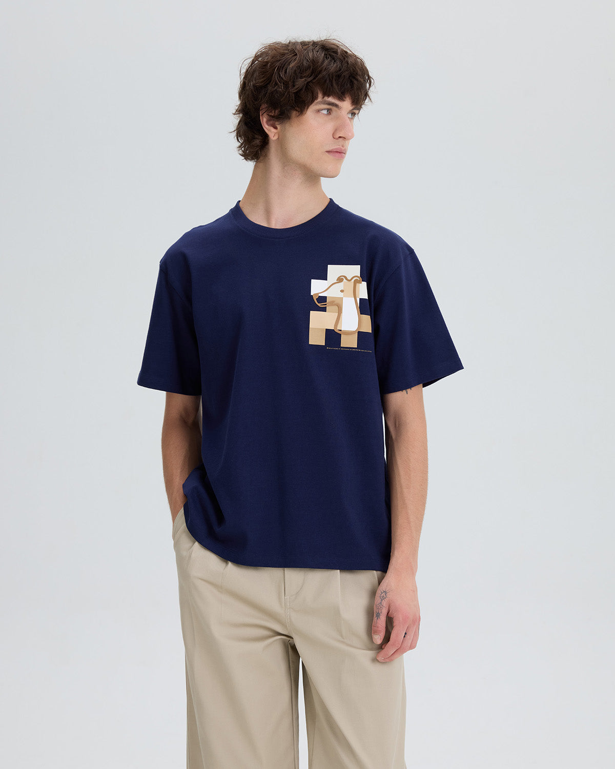 LOOSE FIT T-SHIRT WITH LOGO GRAPHIC PRINT