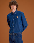 DENIM SHIRT WITH LOGO EMBROIDERED