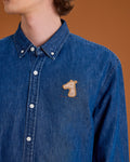 DENIM SHIRT WITH LOGO EMBROIDERED