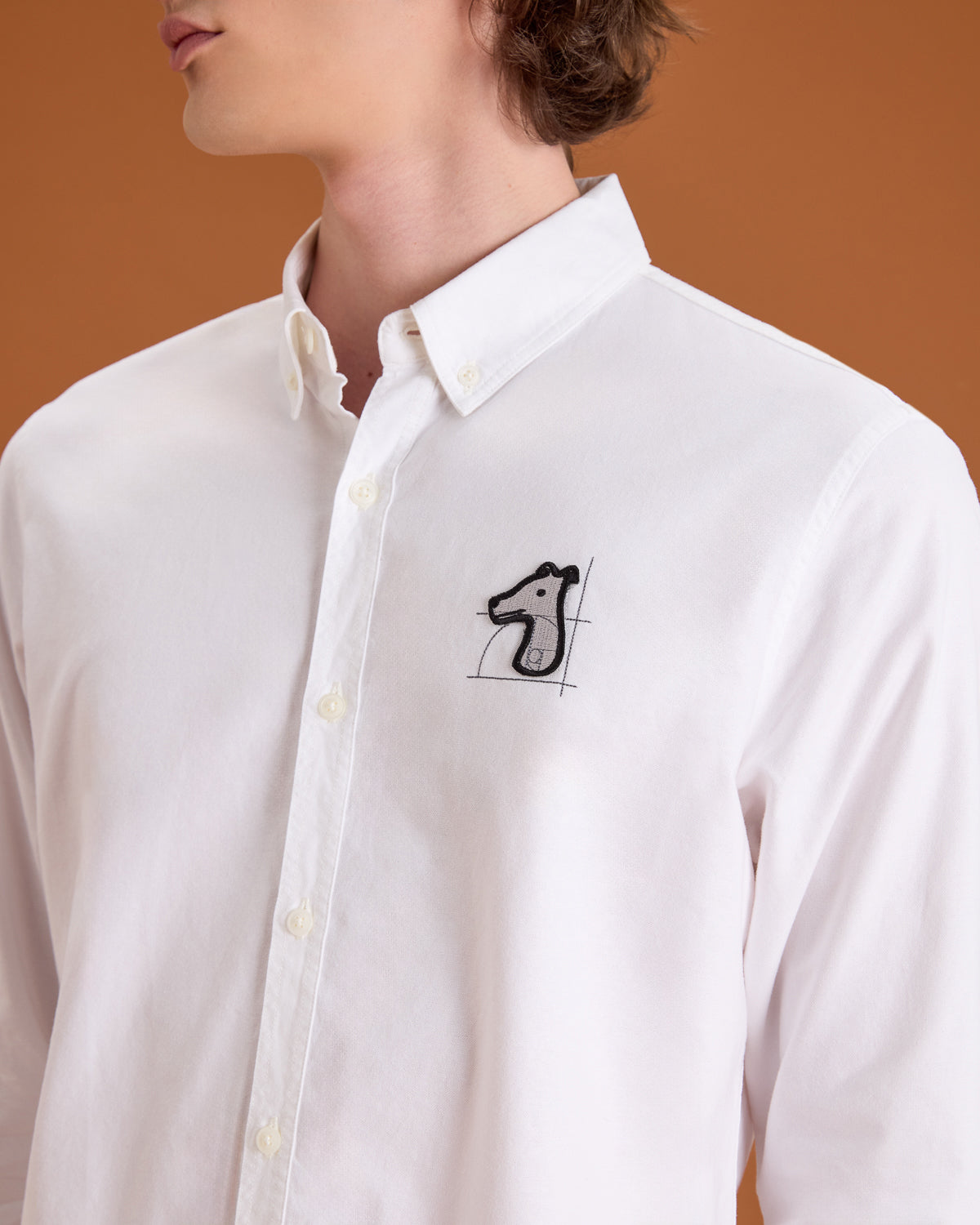 OXFORD SLIM SHIRT WITH LOGO EMBROIDERED