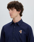 POPLIN SLIM SHIRT WITH LOGO EMBROIDERED