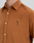 CORDUROY SHIRT WITH LOGO EMBROIDERED