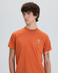 CONTRAST COLLAR T-SHIRT WITH LOGO EMBROIDERED