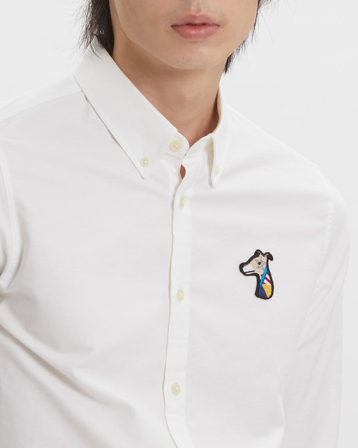 OXFORD SLIM SHIRT WITH LOGO EMBROIDERED