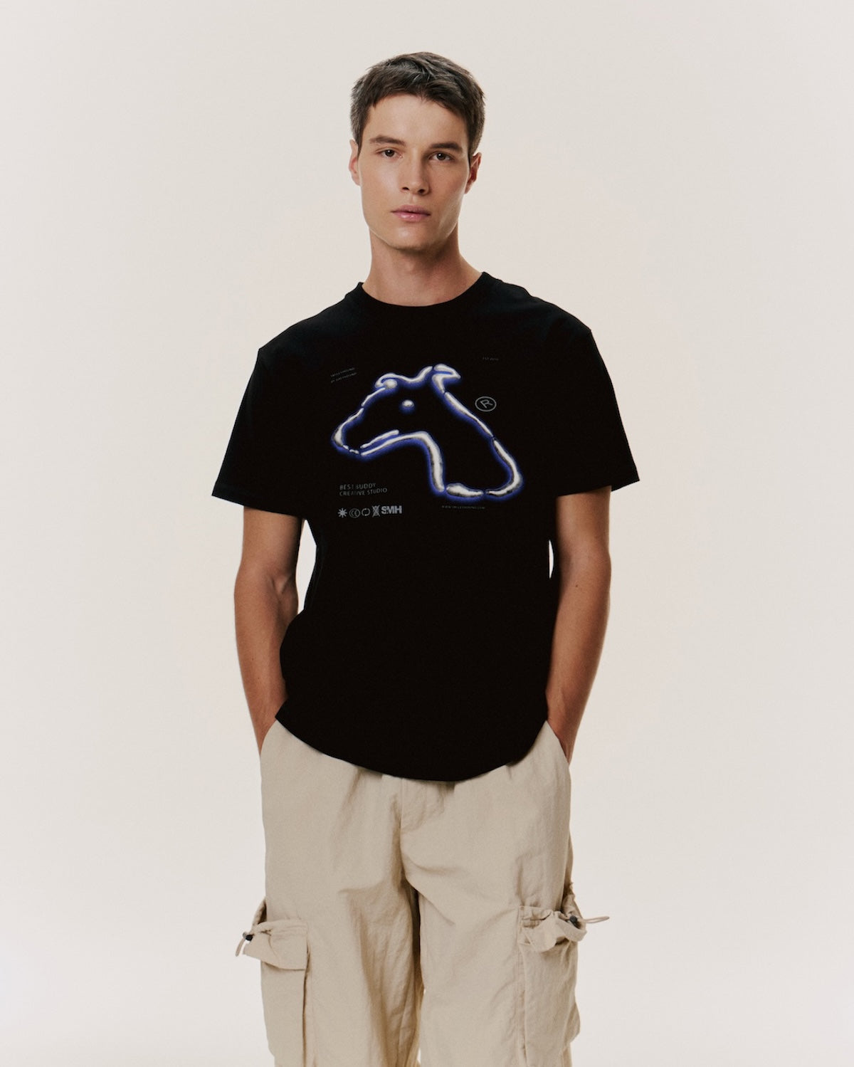 CLASSIC FIT T-SHIRT WITH LOGO GRAPHIC PRINT