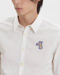POPLIN SLIM SHIRT WITH LOGO EMBROIDERED