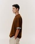 DOUBLE LAYERED T-SHIRT WITH LOGO EMBROIDERED