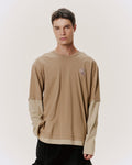 DOUBLE LAYERED LONG-SLEEVE T-SHIRT WITH LOGO EMBROIDERED