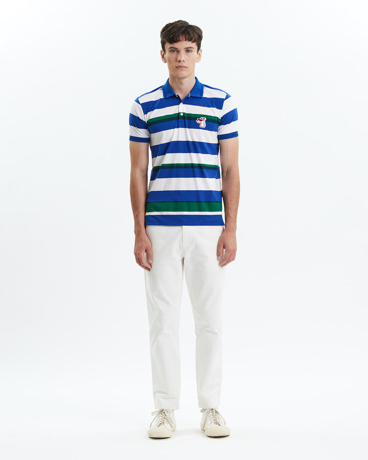 3D STRIPED POLO SHIRT WITH LOGO EMBROIDERED