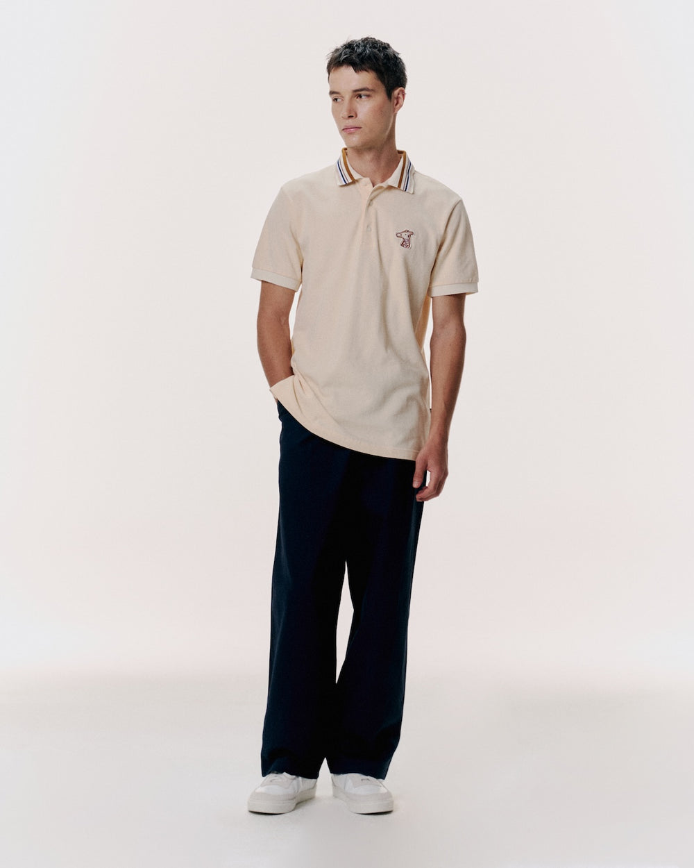 PIQUE POLO SHIRT WITH LOGO EMBROIDERED