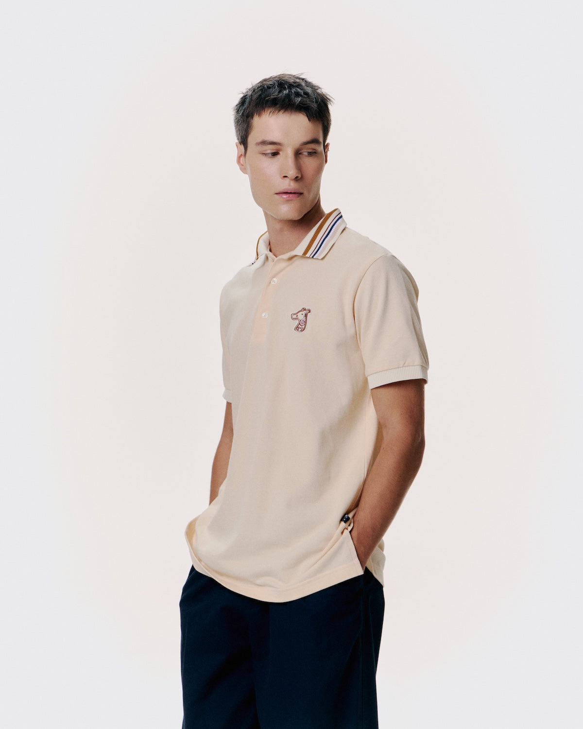 PIQUE POLO SHIRT WITH LOGO EMBROIDERED