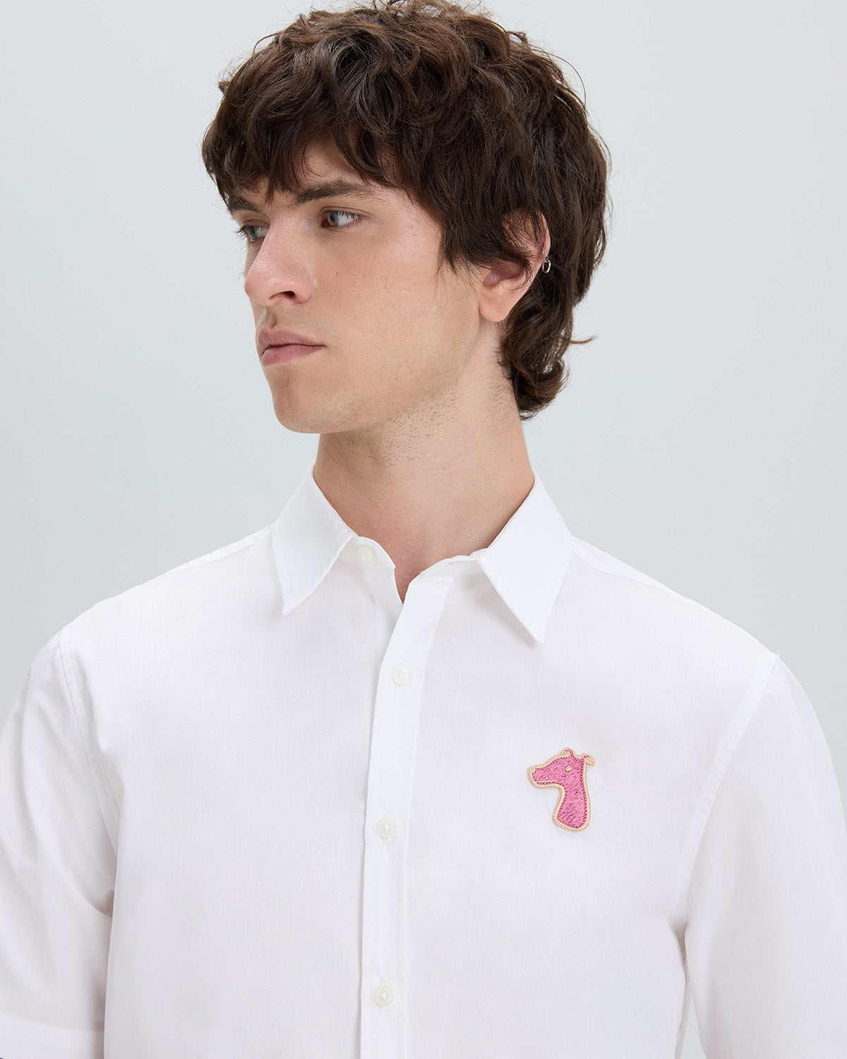 SHORT SLEEVE SHIRT WITH LOGO EMBROIDERED