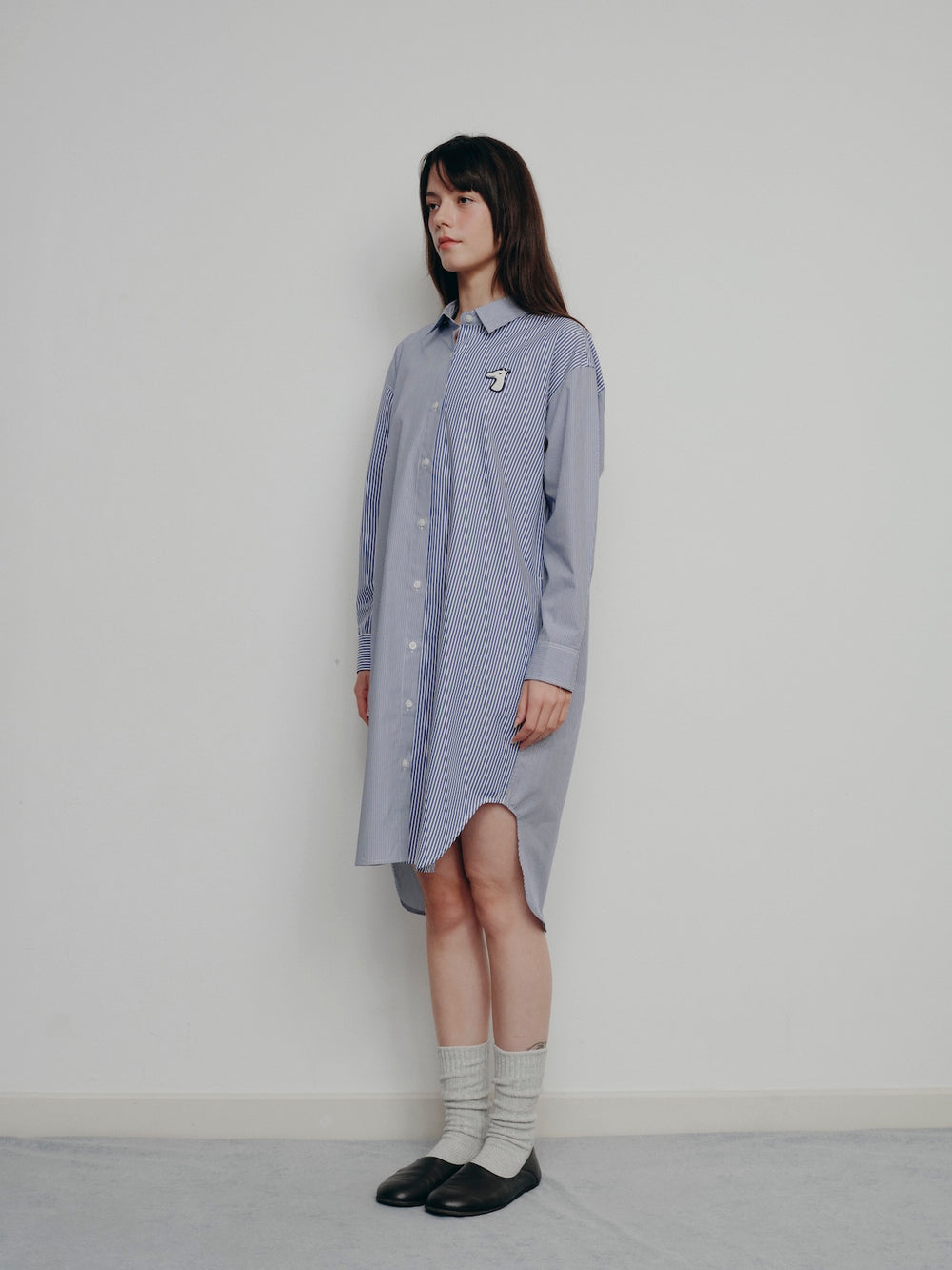 BESTIE STRIPED SHIRT DRESS