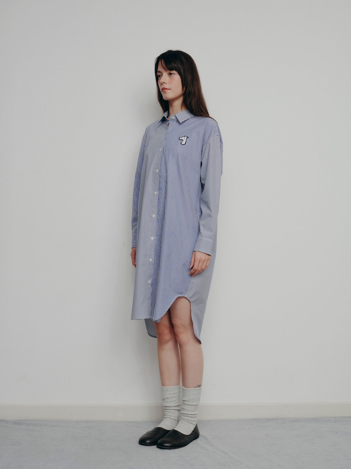 BESTIE STRIPED SHIRT DRESS