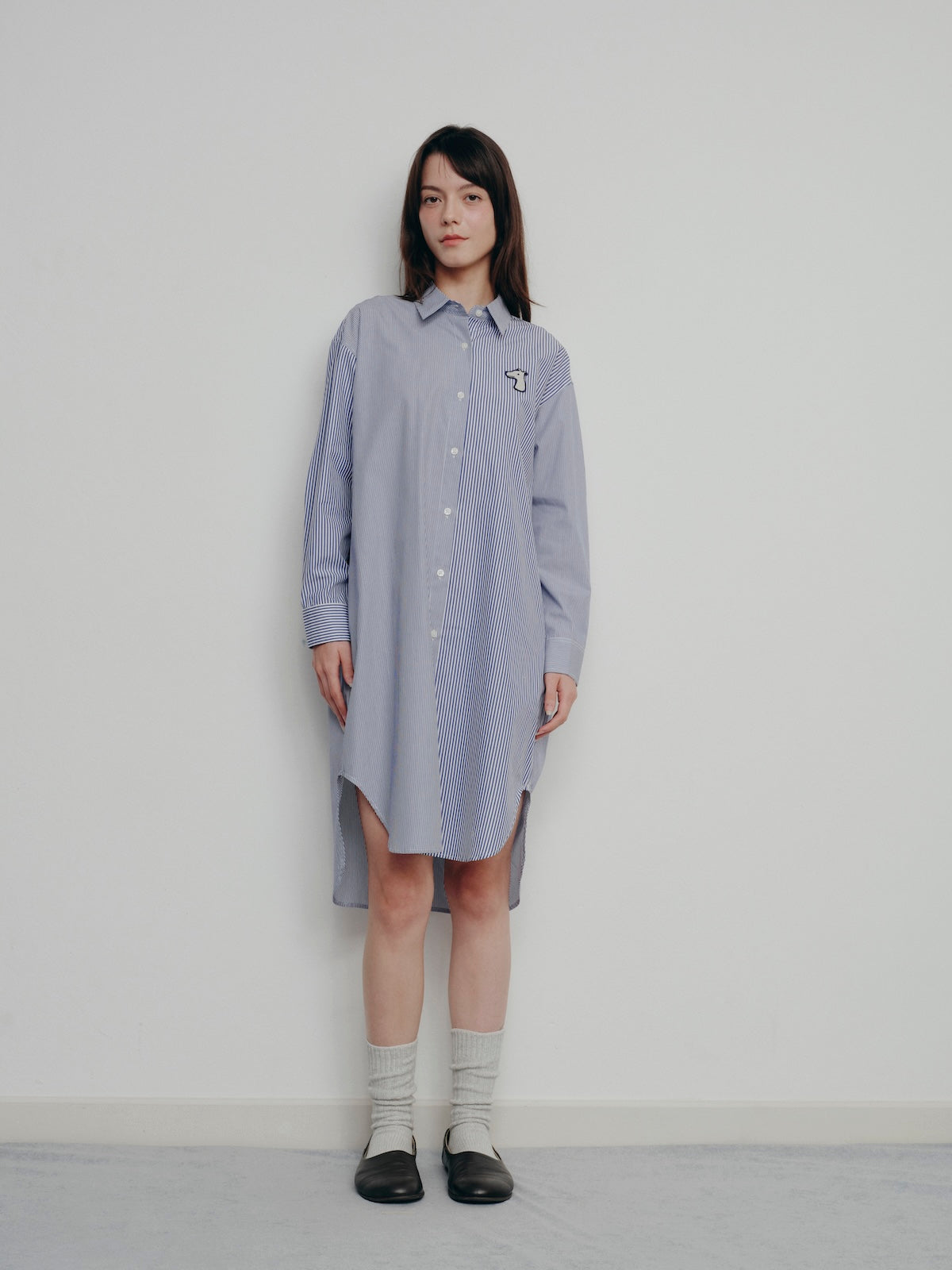 BESTIE STRIPED SHIRT DRESS