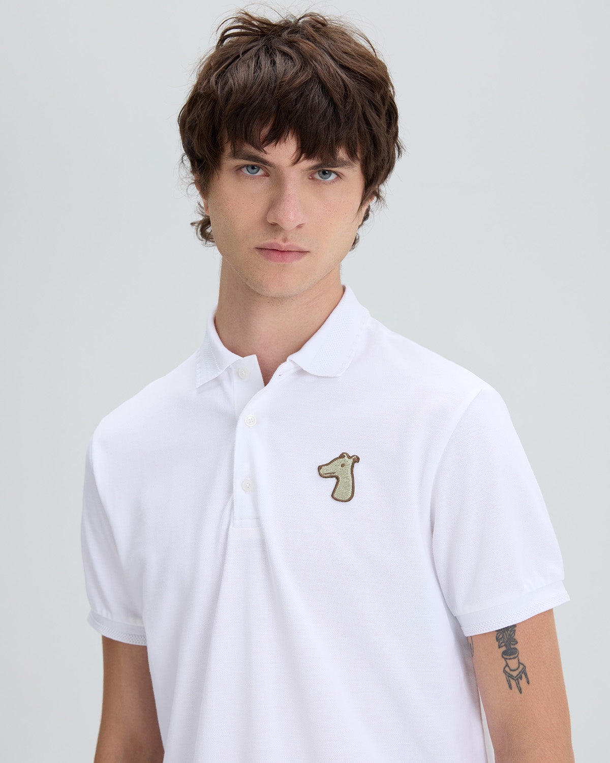 PIQUE POLO SHIRT WITH LOGO EMBROIDERED