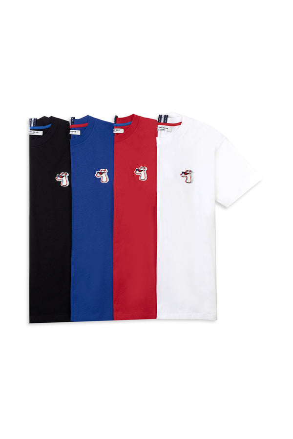 เสื้อยืดทรงพอดีตัวแบบคลาสสิกพร้อมปักโลโก้