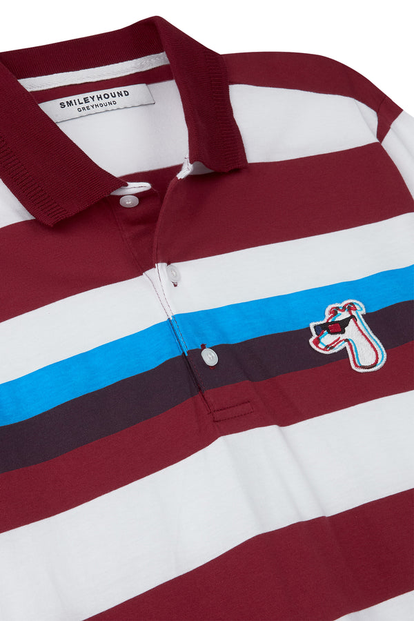 3D STRIPED POLO SHIRT WITH LOGO EMBROIDERED