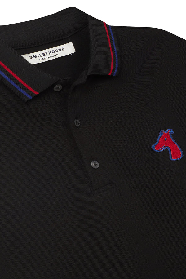 STRIPE COLLAR POLO SHIRT WITH LOGO EMBROIDERED
