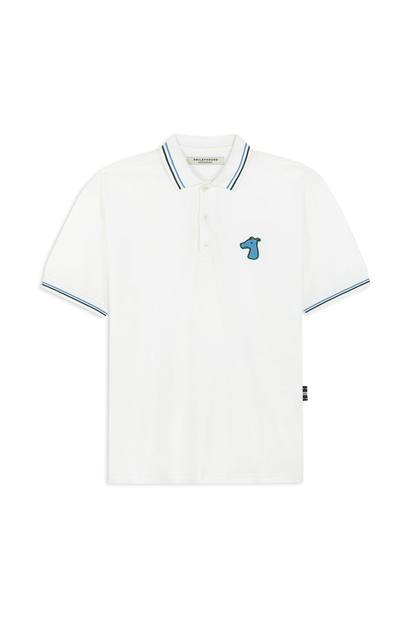 STRIPE COLLAR POLO SHIRT WITH LOGO EMBROIDERED