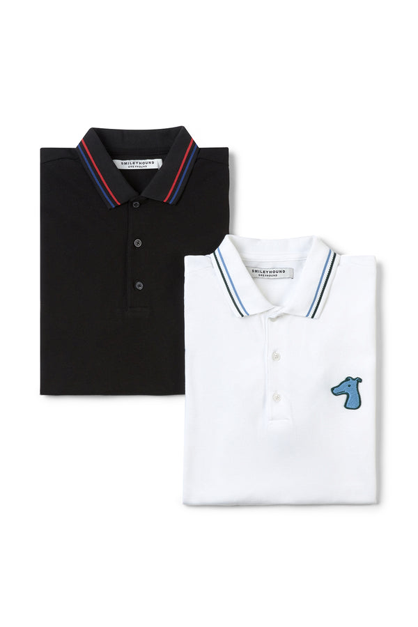 STRIPE COLLAR POLO SHIRT WITH LOGO EMBROIDERED