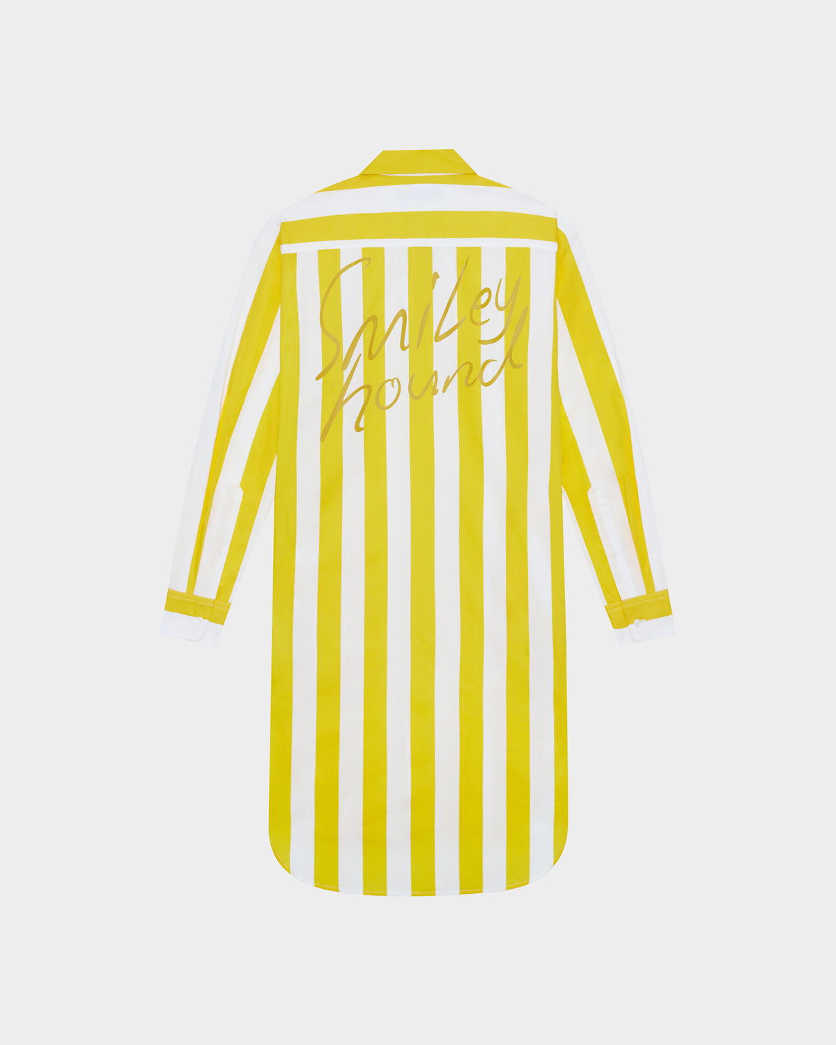 SUMMER STRIPE SHIRT DRESS WITH LOGO EMBROIDERED