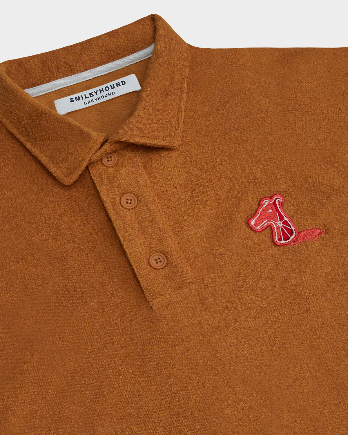 BOXY FIT TERRY POLO SHIRT WITH LOGO EMBROIDERED